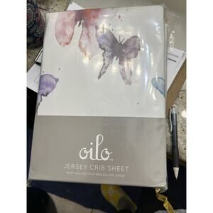 Olio Set/2 Butterfly Jersey Crib Sheets New In Package